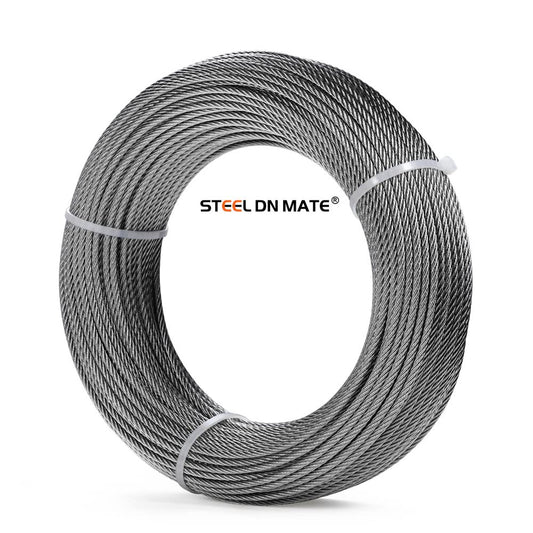 Steel DN Mate 1/8" Stainless Steel Cable for Deck Cable Railing System, 100FT T304 Stainless Steel Wire, 1800 lb Breaking Strength, 7x7 Strands Construction Stair Railing Kit, DIY Balustrade