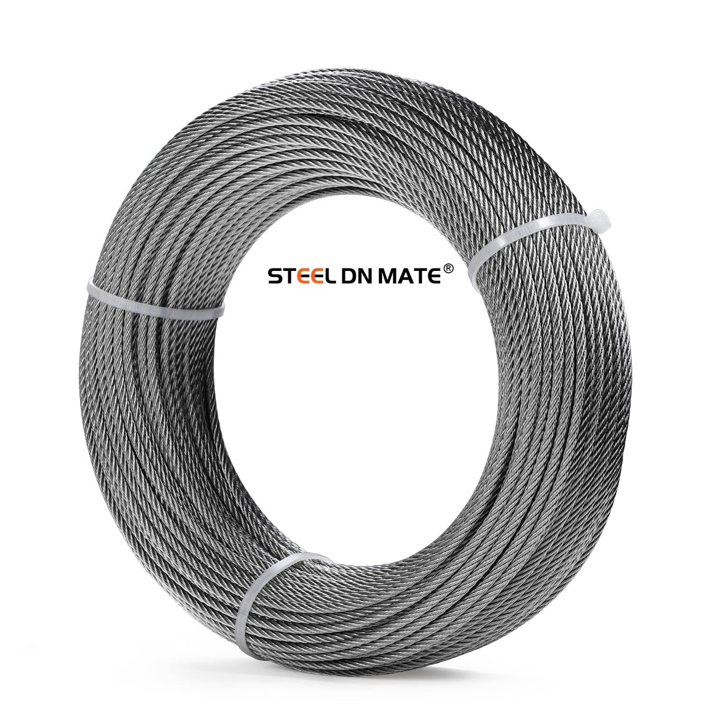 Steel DN Mate1/8 Stainless Steel Cable for Steel Cable Railing Kit, T316 Stainless Steel Wire, 1800 lb Breaking Strength, 7x7 Strands Construction Cable Railing System, Marine Grade Wire