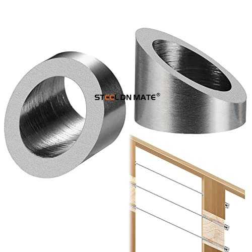 Steel DN Mate 30 Degree Angle Beveled Washer for 3/8" Cable Railing Kit/Hardware, T316 Stainless Steel Marine Grade Wood/Metal/Aluminum Posts, DIY Balustrade 30 PCS DX10